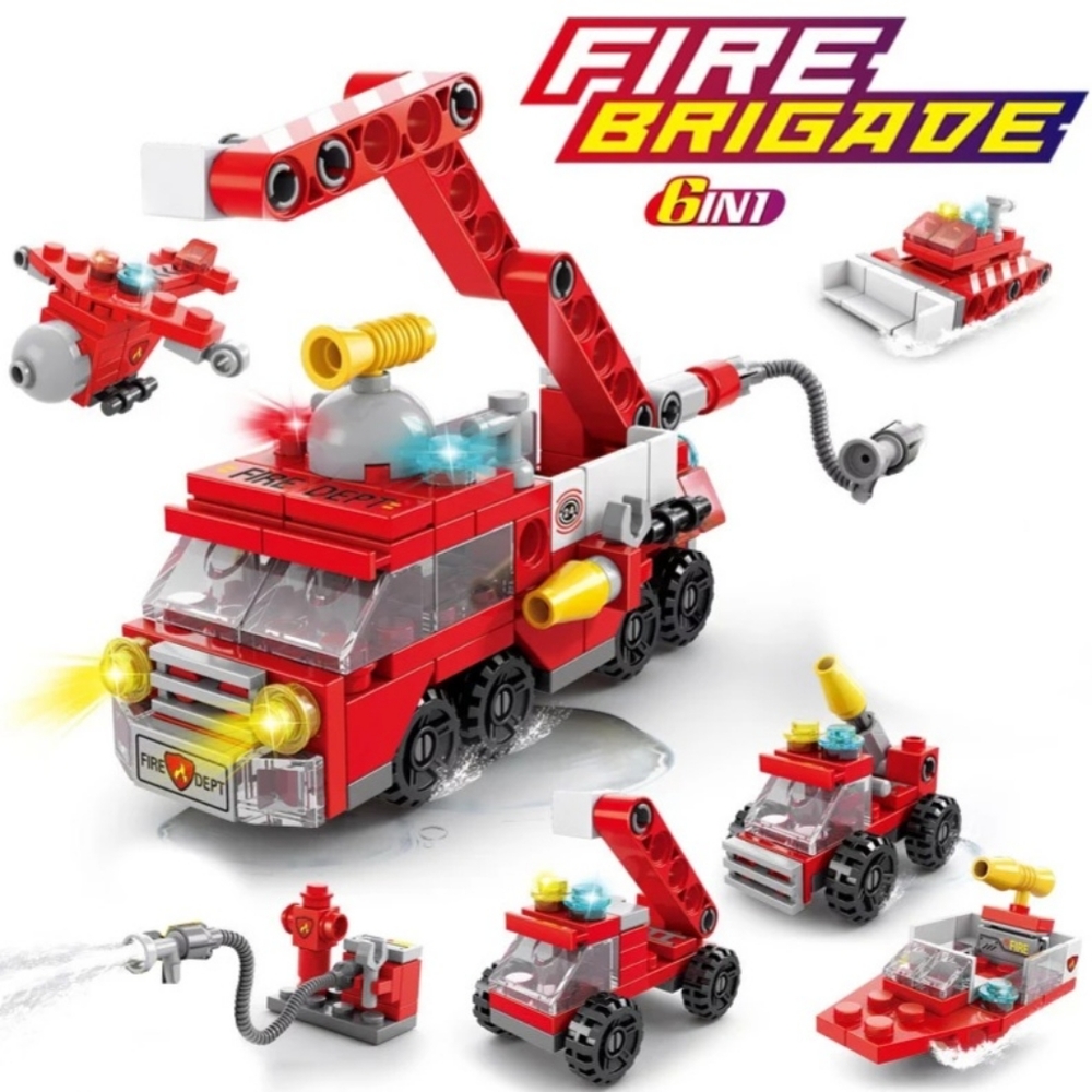 City Fire Fighting Truck Building block Toys Assemble DIY Children Toys, (New)